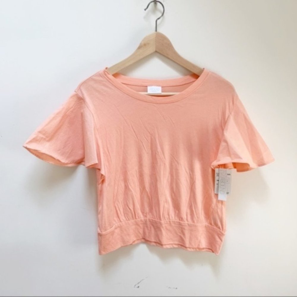 🌺 4/$20 ABOUND peach short sleeve top size medium
